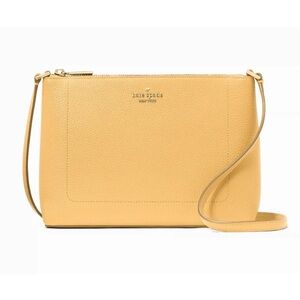 **NWT** KATE SPADE Yellow Pebbled Leather Leila Crossbody Bag - Fresh Hay